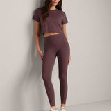 Serene Cropped Tee - Deep Mauve