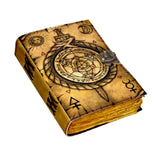 Vintage Leather Journal Notebook Diary with Compass Print
