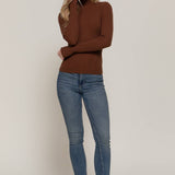Long Sleeve High-Neck Fitted Sweater
