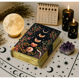Vintage Leather Journal Notebook Diary with Moon Phases Print