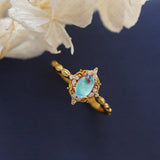 Silver 18k Gold Plated Artificial Moonstone Ring