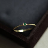 14k Gold Plated Antique Green Zircon Ring