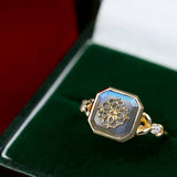 Sterling Silver K Gold-plated Gray-blue Labradorite Ring