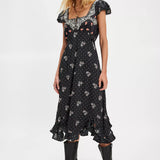Haven Midi Dress - Black Combo