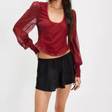 Dottie Printed Long Sleeve Top - Printed Salsa