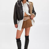Paradise Found Suede Skort - Caramel Cafe