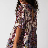Maye Printed Velvet Tunic - Tea Combo