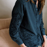 Embroidered Voile Shirt - Marino
