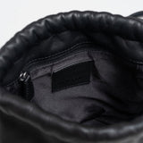 Gathered Leather Bag -Black