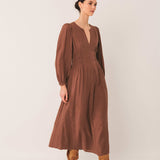 Crepe Cotton Dress - Tabaco