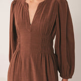 Crepe Cotton Dress - Tabaco