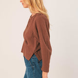 Crepe Cotton Blouse - Tabaco