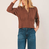 Crepe Cotton Blouse - Tabaco