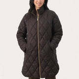 Olilas Mid-Length Quilted Jacket - Chocolate Torte