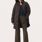 Olilas Mid-Length Quilted Jacket - Chocolate Torte