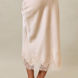 Lace Trim Midi Skirt