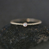 S925 Silver 14k Gold Plated Zirconia and Ball Beads Ring