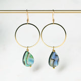 Abalone Shell Gold Hoop Earrings