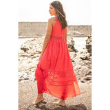 Sleeveless Coral Maxi Dress