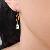 Dainty Green Amethyst Marquis Earrings for Women