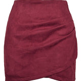 Draped Wrap Mini Skirt