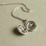 Tiny Silver Daisy Locket - Silver
