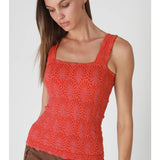 Textured Square Neck Top