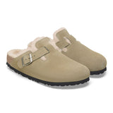 Boston Suede Shearling Clog - Taupe