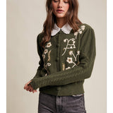 Vintage Floral Cardiagn - Dark Olive