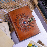 Embossed Leather diary with Stone