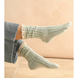 Dye Wash Crochet Trim Socks