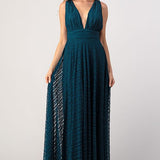 Deep V-Neck Maxi Dress - Forest