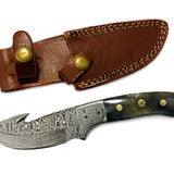 Damascus Skinning Gut hook, Hunting knife  TD-221