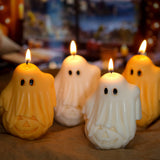 Halloween Orange Ghost Candles