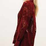 Faith Button Down Blouse - Cabernet