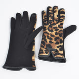 Leopard Print Knitted Gloves