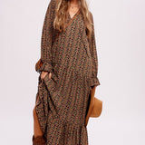 Floral Print Boho Maxi Dress