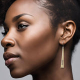 Long Gold & Sterling Silver Statement Earrings