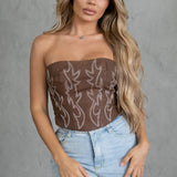 Beckee Vegan Leather Embroidered Western Corset Top