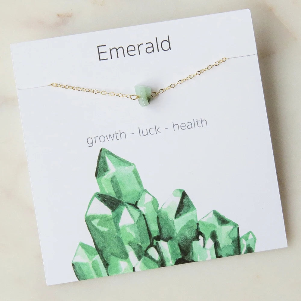 Dainty Raw Birthstone Energy Necklace
