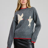 Holiday Dove Sweater - Grey