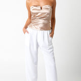 Kannon Strapless Satin Top