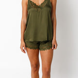 Bonnie Lace Trim Satin Tank Top