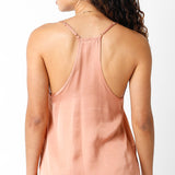 Bonnie Lace Trim Satin Tank Top
