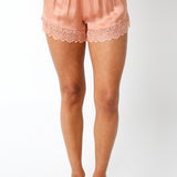Bonnie Lace Trim Satin Shorts