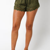 Bonnie Lace Trim Satin Shorts