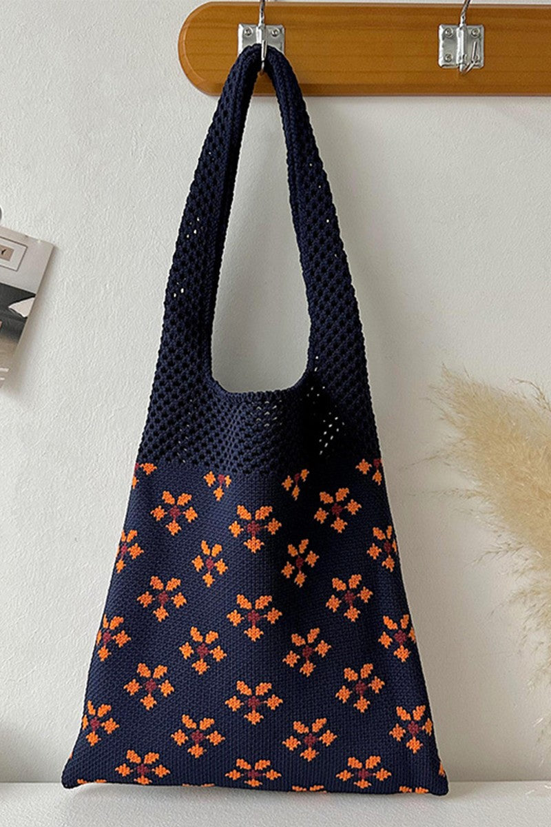 Flower Knit Shoulder Bag