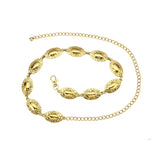 Hammered Oval Concho Chain Belt