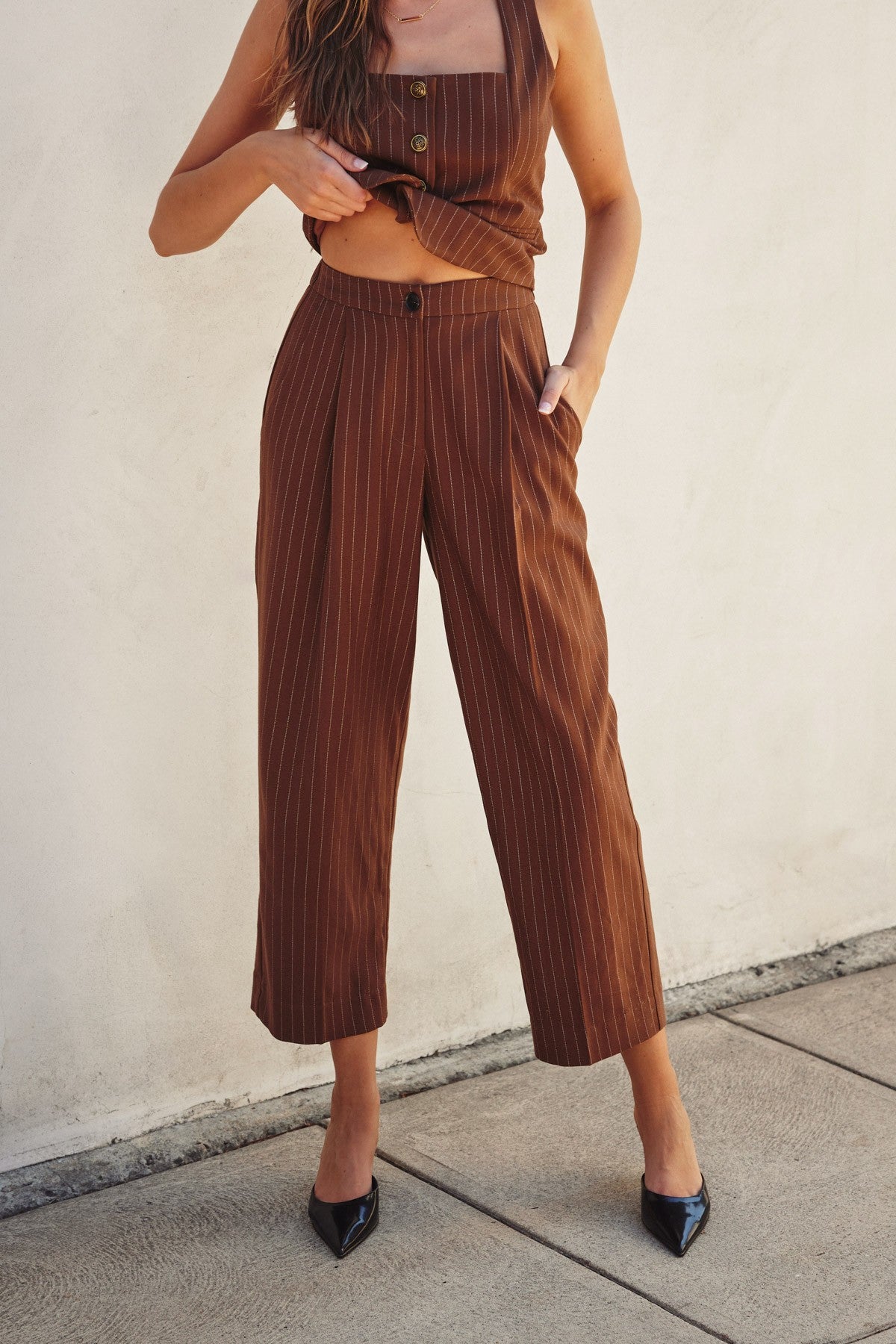 City Vibe Pinstripe Trousers