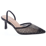 Rhinestone Slingback Kitten Heel